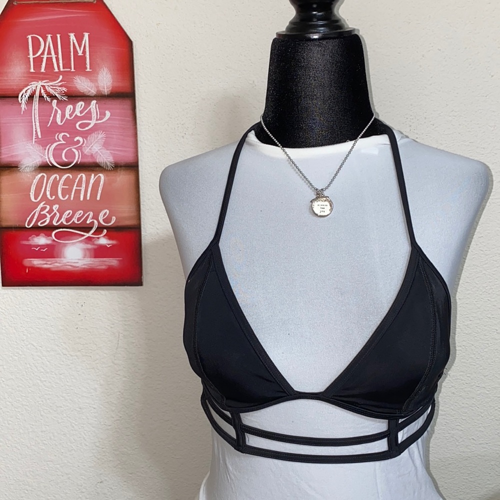 PINK- Black Bimini Top with bottom design 💜